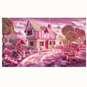 DMC十字绣客厅卧室儿童房简约现代欧式印花风景油画粉色糖果