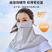 防晒面罩女冰丝脸罩防紫外线遮全脸口罩护颈神器，夏季薄款遮阳面纱