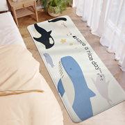 ins风卧室地毯卡通，床边毯可爱床前地垫客厅，家用毯子长条床尾地毯