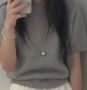 沉甸甸的韩国博主同款小众设计实心圆球长项链女气质大银球毛衣链