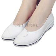好货白球鞋(白球鞋)护士鞋女白色，坡跟2022鞋小白鞋布鞋平底女鞋