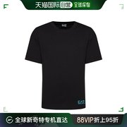 香港直邮emporioarmani男士，黑色后肩袖蓝色标志短袖t恤3kpt58-