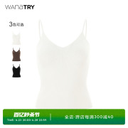 wanatry明星同款早春白色羊毛设计感紧身短款无袖休闲针织吊带