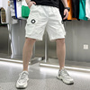 夏季男士薄款白色短裤个性，多口袋运动休闲裤子潮流美式外穿五分裤