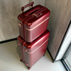 复古红色旅行箱婚庆皮箱陪嫁行李箱20寸子母拉杆箱万向轮静音轮包