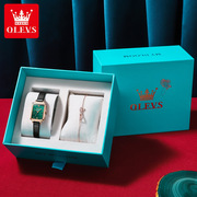 OLEVS/欧利时品牌抖音小表皮女士手表女表长方形石英真皮国产腕表