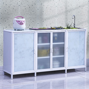 铝合金简易橱柜加厚碗柜厨房柜不锈钢水槽柜厨房洗菜盆柜收纳柜
