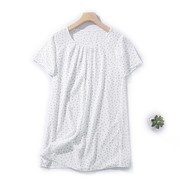 E28-1夏季女装雪纺小清新印花色圆领中长时尚薄款短袖T恤衫