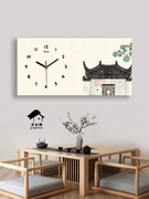 新中式现代简约挂钟表艺术长方形挂钟表客厅餐厅墙面免打孔挂钟
