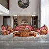 乌金木真皮欧式头层牛皮沙发，别墅大户型客厅，高端实木雕花家具组合