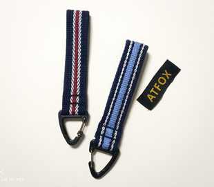 ATFOX原创英伦钥匙手绳钥匙挂绳手拎绳背包挂扣帆布小包挂扣挂环