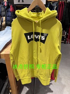 Levis李维斯38424-0028男士休闲LOGO黄绿色套头长袖卫衣