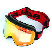 bollfo柱面磁铁滑雪眼镜男女，双层防雾滑雪护目镜可卡近视
