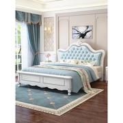美式实木床1.8米双人床现代简约储物床1.5米欧式大婚床卧室公主床