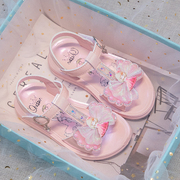 女童凉鞋2023夏季软底儿童鞋，小女孩时尚公主，鞋子中大童沙滩鞋