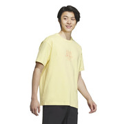 adidas阿迪达斯黄色短袖男装2024运动服圆领上衣透气半袖衫