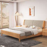 北欧实木床现代简约1.8米1.5双人床主卧全实木高箱储物床