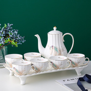 高档欧式茶具套装家用带托盘，英式下午茶杯水杯茶壶陶瓷咖啡杯小奢