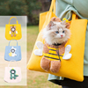 小猫咪可爱帆布外出包可露头小蜜蜂猫包单肩包小型犬手提袋宠物包