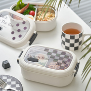 不锈钢保温饭盒ins风专用分隔食品级分格便携便当餐盒学生上班族