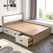 小户型储物床单人高箱省纳床B板式抽收双人床可定制屉空间