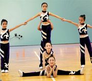 儿童健美操服装啦啦操女比赛团体，健身操竞技学生运动，啦啦队服套装