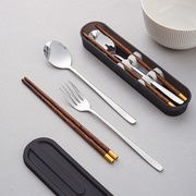 筷子勺子套装便携式餐具学生上班带饭勺筷单人装勺筷叉收纳盒子