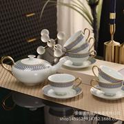 景德镇陶瓷咖啡杯咖啡，杯碟套装金边陶瓷咖啡器具定制