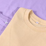香芋紫淡紫色重磅日系230g美式复古长袖T恤春秋季男女纯色打底衫