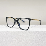 小香同款眼镜框板材素颜黑色框珍珠可配度数眼睛平光眼镜架女3441
