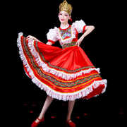 俄罗斯民族舞蹈服装女仆装成人舞台开场舞大摆裙演出服蓬蓬裙