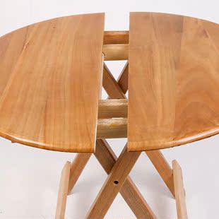 全实木折叠桌简易小桌子正方形圆形餐桌户外摆摊便携桌实木烤火桌