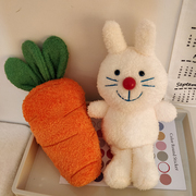 超萌可爱小白兔和胡萝卜毛绒玩具，公仔红鼻兔子玩偶布娃娃女生礼物