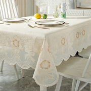 桌布防水防油免洗防烫长方形蕾丝，餐桌布塑料，台布轻奢高级感茶几布