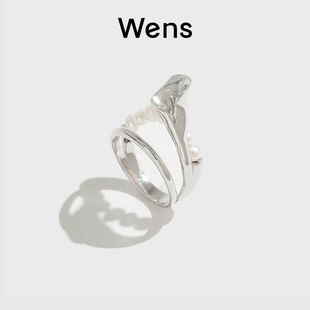 wens马蹄莲系列天然珍珠戒指设计师款，优雅小众高级感女礼物