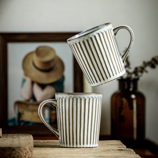 巷子尾〖吉森vintage直身杯〗复古浮雕咖啡杯陶瓷马克杯#美式杯子