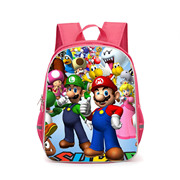超级玛丽卡通儿童书包幼儿园粉红色女童双肩包大容量马里奥小背包