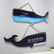 地中海风格鲸鱼挂牌海豚挂件墙壁挂饰儿童房餐厅海洋风鱼形装饰品