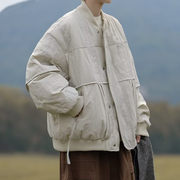 日系工装棉衣男冬季潮牌宽松羽绒棉服美式加厚保暖面包服学生外套