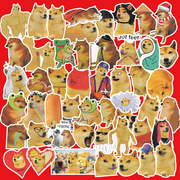 50张网红柴犬meme狗贴纸，沙雕表情包神烦狗，贴纸手帐笔记本buffdog