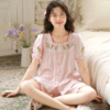富朵纯棉纱布夏季薄款哺乳睡衣短袖孕妇孕期产后月子服待产家居服