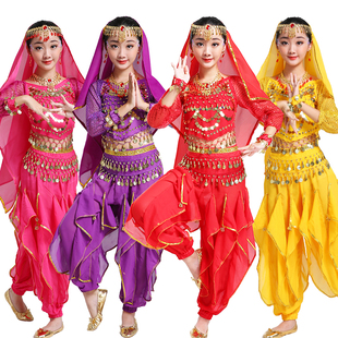 印度舞服装儿童演出服少儿，新疆舞表演服女童，肚皮舞幼儿民族舞蹈服