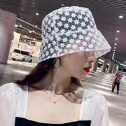 网纱水桶帽夏天镂空渔夫帽，冷淡风蕾丝，帽子女薄款遮阳盆帽日系韩系