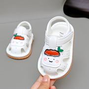 夏季宝宝软底叫叫鞋01岁婴幼儿学步鞋包头软底凉鞋女宝宝小童鞋
