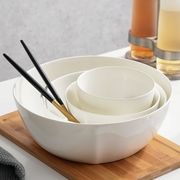 白瓷碗家用套装微波烤箱专用骨瓷泡面碗吃饭碗大碗汤碗陶瓷碗小碗