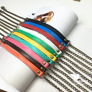 DIY手工辅料 糖果色PU+链条 彩色单肩包带斜挎口金包带