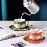 咖啡杯碟欧式创意小奢华意式咖啡杯 ins带勺精致高级陶瓷杯子套装