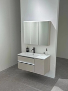 实木浴室柜组合简约款陶瓷，一体盆洗漱台整体，洗手盆柜卫生间洗脸盆