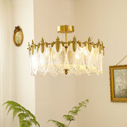 美式复古孔雀玻璃吸顶灯，法式网红卧室，餐厅客厅别墅大厅吊灯灯具