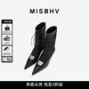 MISBHV 黑色低跟绑带靴子